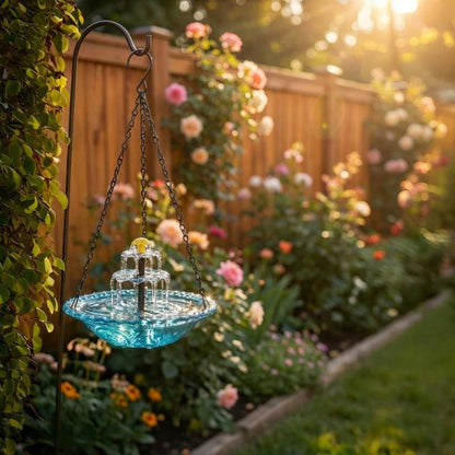 Bower™ – Solar-Kaskaden Vogelbad mit Hängebrunnen – 50% Rabatt