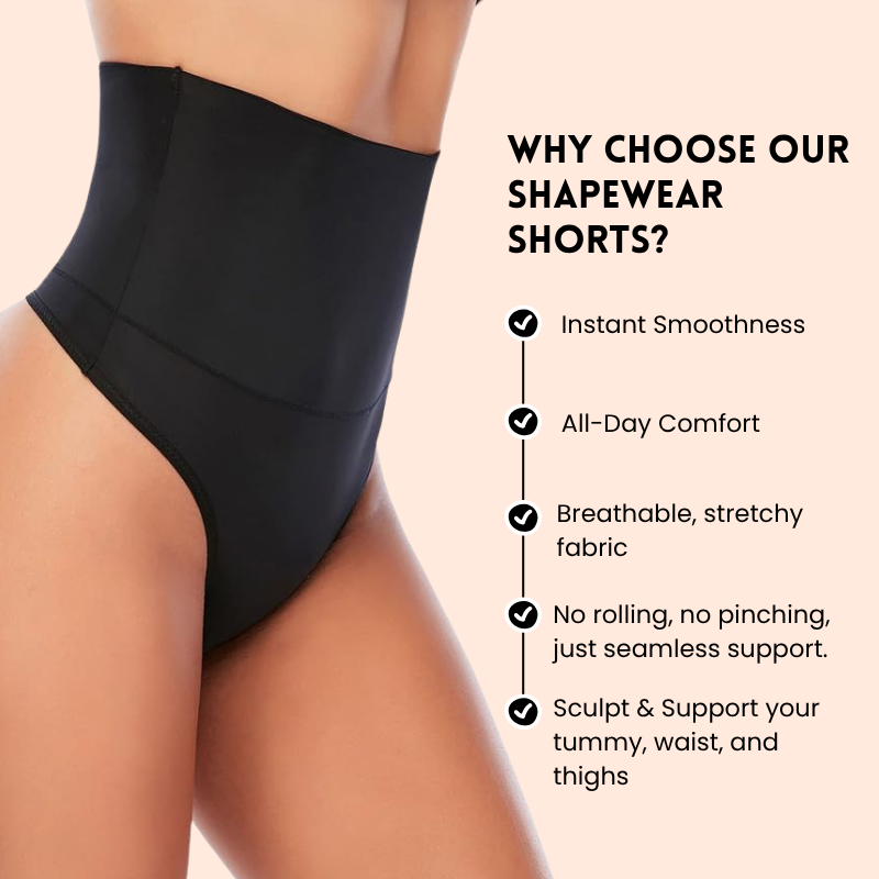 Rutschfeste Shaping-Panty-Shorts mit hohem Bund