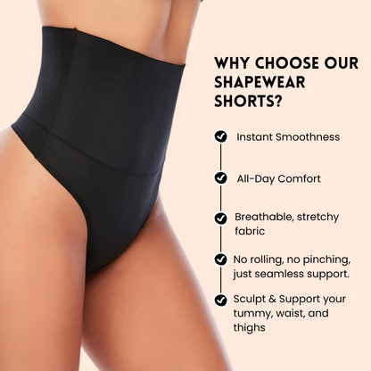 Rutschfeste Shaping-Panty-Shorts mit hohem Bund