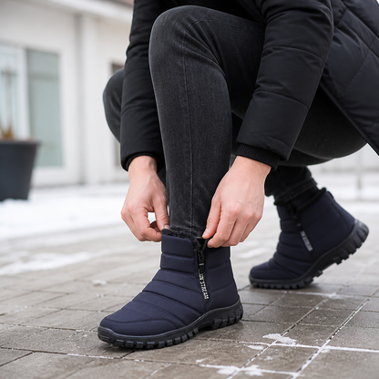 PlateauCozy™ | Gefütterte Plateau-Stiefeletten mit Reißverschluss