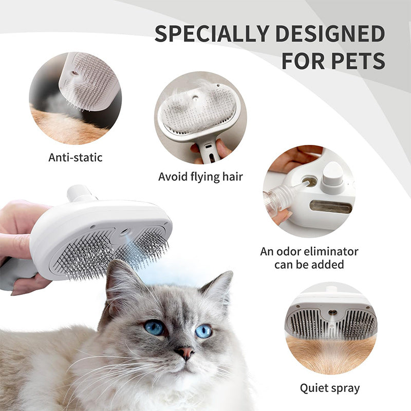 FellGlanz™ – Spray-Katzenbürste | Glänzendes Fell, einfache Pflege | 50% RABATT