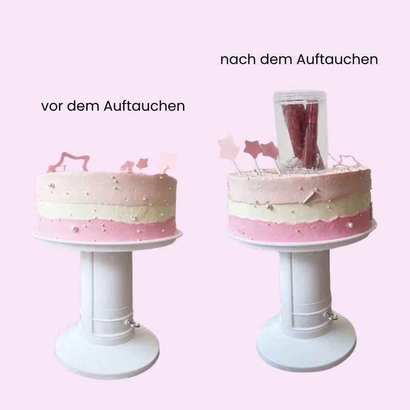 Überraschungs‑Kuchenständer mit verborgenem Enthüllungsfach
