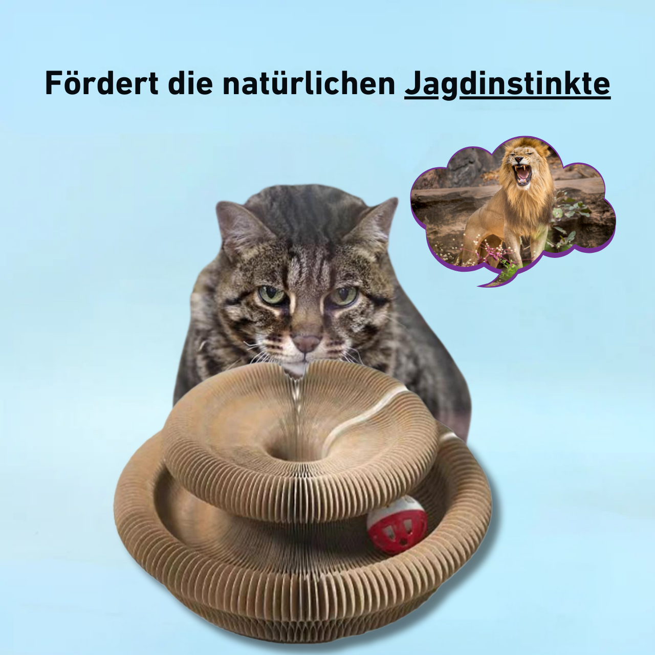 PouncePlay™ | Kratzspielzeug mit Glöckchenball
