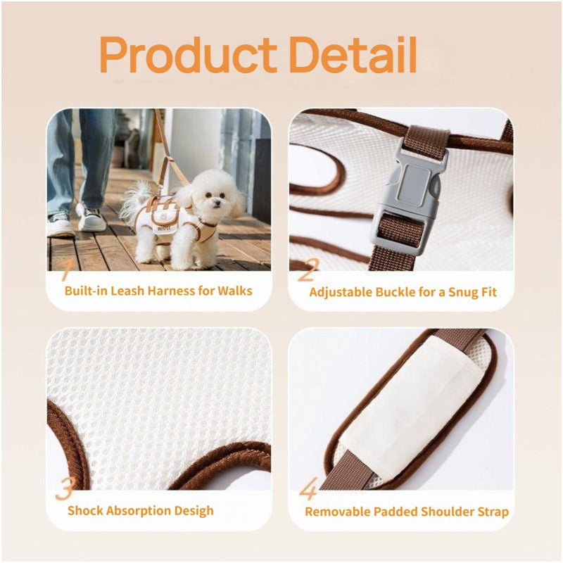 PawCarry™ | Hundetrage – Schultergurt, atmungsaktiv & sicher