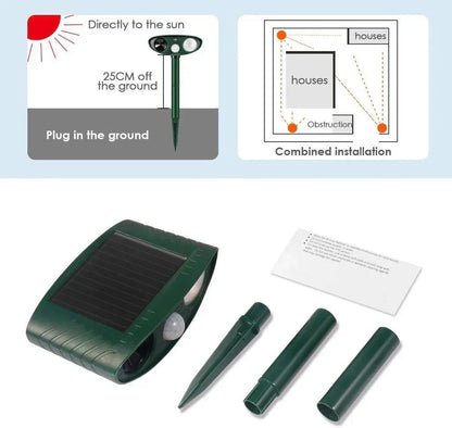 DeerShield™ | Solarbetriebener Ultraschall-Tierabwehrer