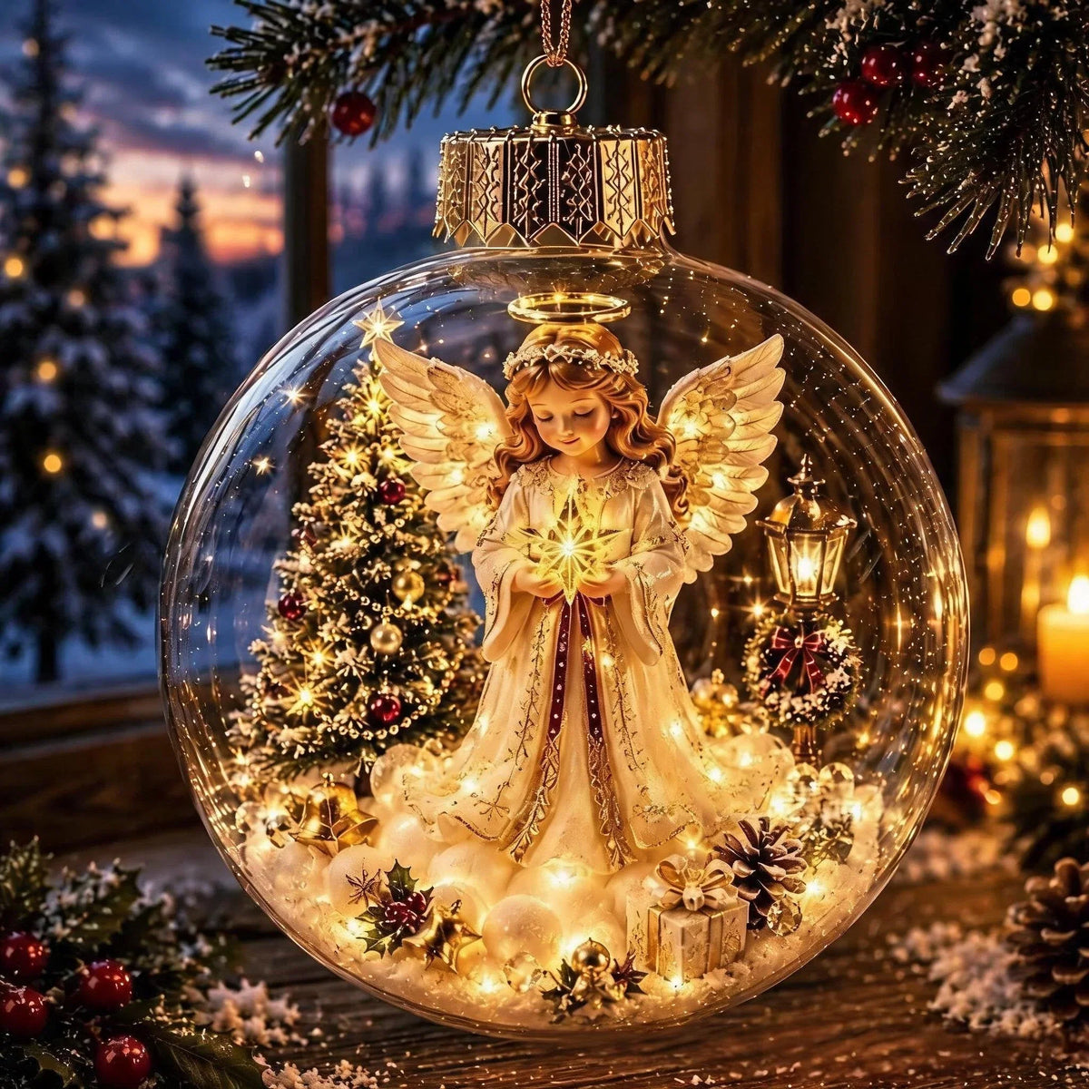 LuminaraCharm™ | Beleuchteter Weihnachtsanhänger mit Miniatur-Winterszene
