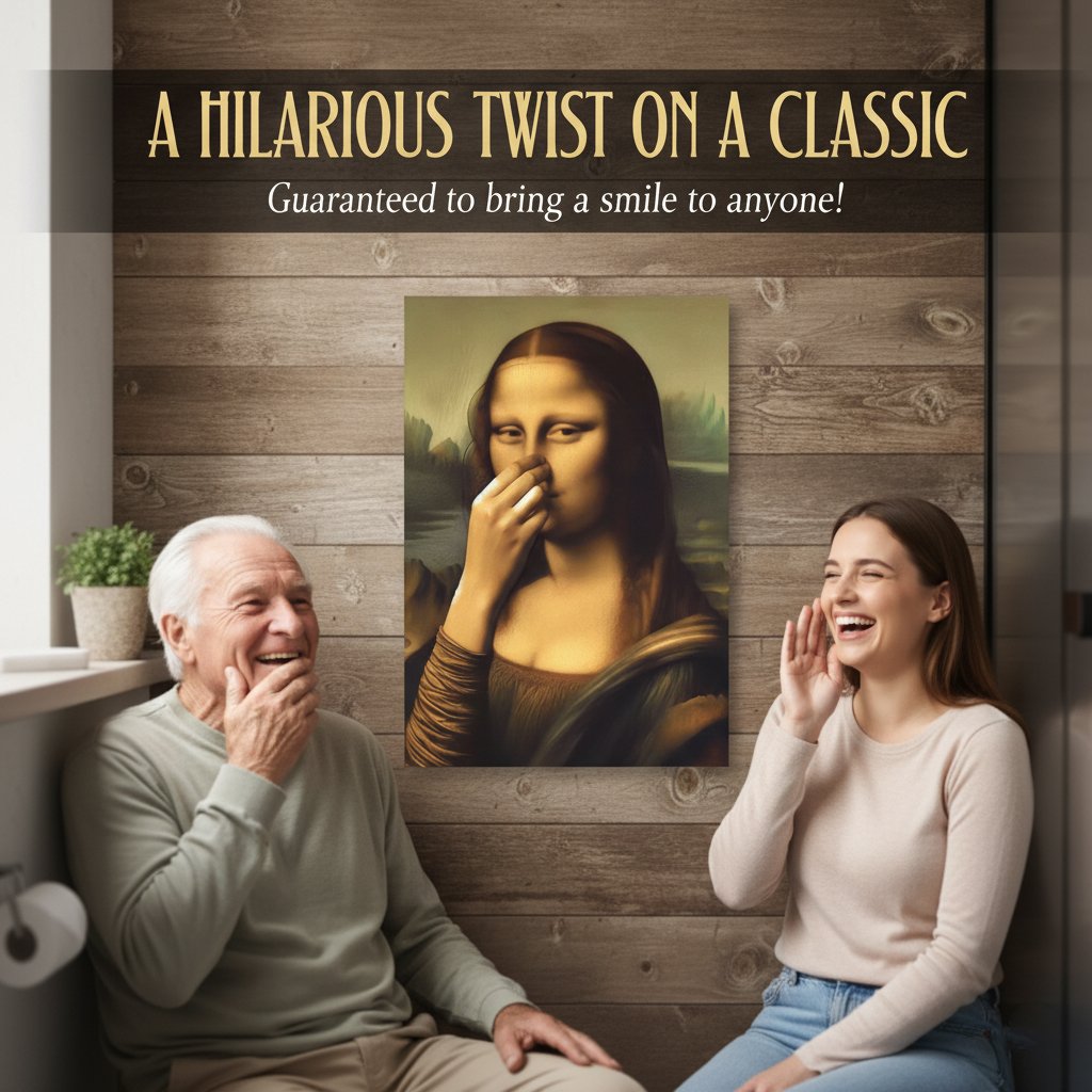 SmirkLisa – Humorvoller Wandkunstdruck der Mona Lisa