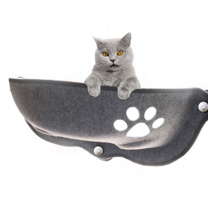 PurrVantage™ | Fensterschaukel für Katzen mit weichem Plüschkissen