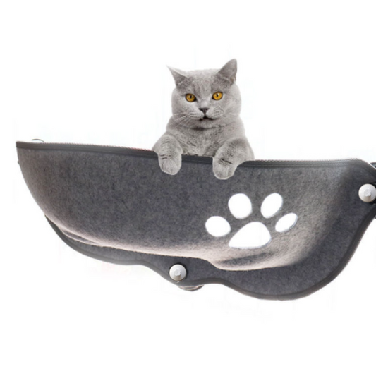 PurrVantage™ | Fensterschaukel für Katzen mit weichem Plüschkissen