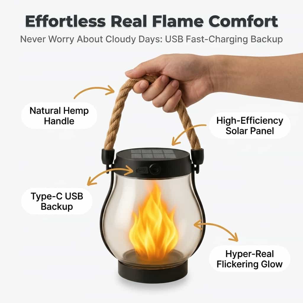 Die EverFlame Solar-Laterne – Eine perfekte Flamme, jede Nacht
