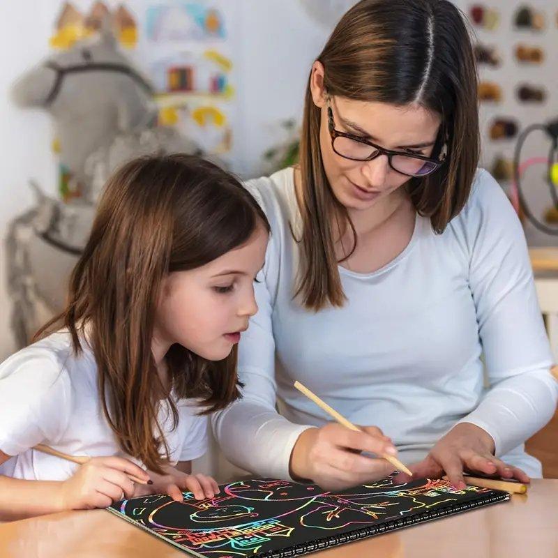 ColorSpark – Regenbogen-Zauber-Kratzpapier mit Holzstift | 1+1 GRATIS