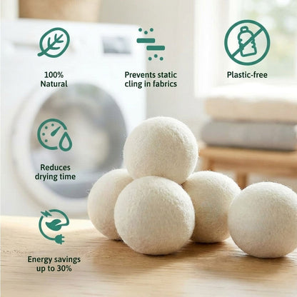 6+6 GRATIS | FluffBalls™ | Wiederverwendbare Trocknerbälle aus natürlicher Schafwolle