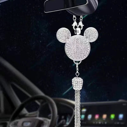 Auto-Rückspiegel Anhänger mit Kristall | Zinklegierung & Strass | Funkelnde Deko mit Duft-Anhänger, Geschenkidee
