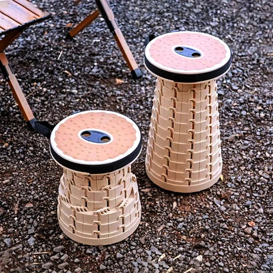 Sitaro Teleskop-Klapphocker | Höhenverstellbar 6,6–45 cm | Tragbarer PU-Sitz für den Außenbereich