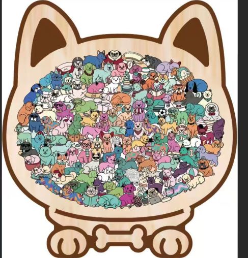 Mila – 135-teiliges Morandi Katzen-Puzzle | 2+1 GRATIS