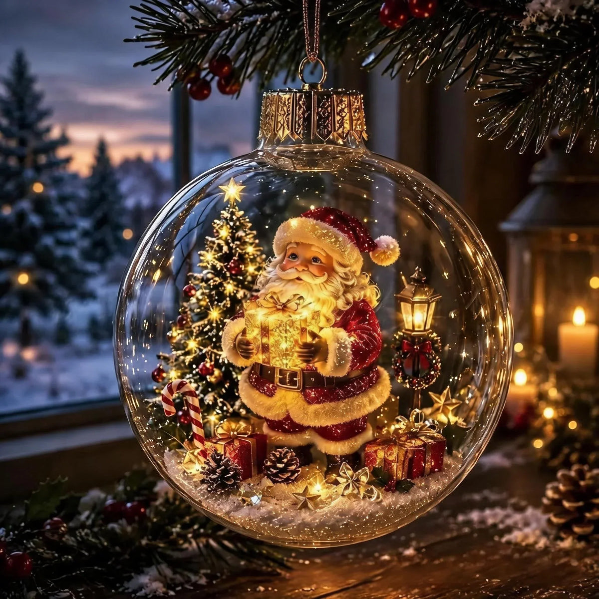 LuminaraCharm™ | Beleuchteter Weihnachtsanhänger mit Miniatur-Winterszene