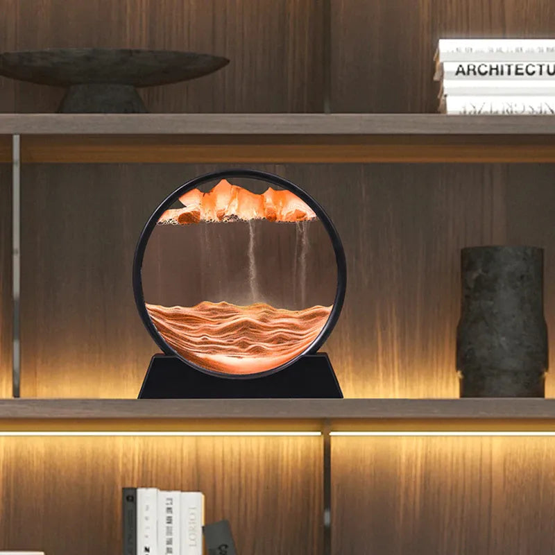 Rundes Sand-Bewegungskunst-Dekor für Zuhause und Büro
