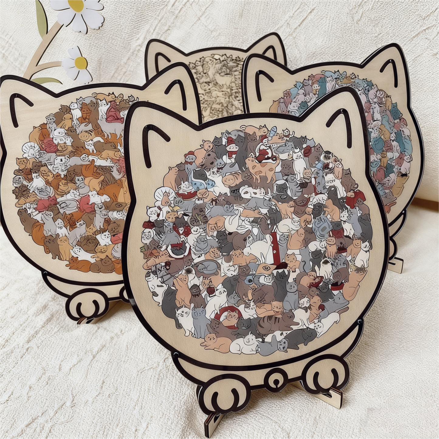 Mila – 135-teiliges Morandi Katzen-Puzzle | 2+1 GRATIS