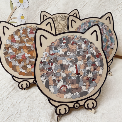 Mila – 135-teiliges Morandi Katzen-Puzzle | 2+1 GRATIS