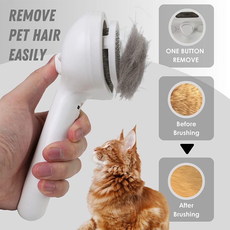 FellGlanz™ – Spray-Katzenbürste | Glänzendes Fell, einfache Pflege | 50% RABATT