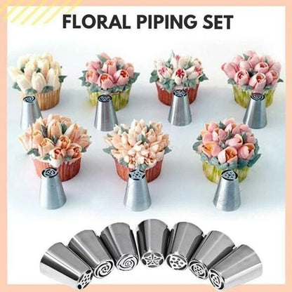 Spritztüllen-Set mit Blütenmotiven für Zuckerguss und Tortendekorationen