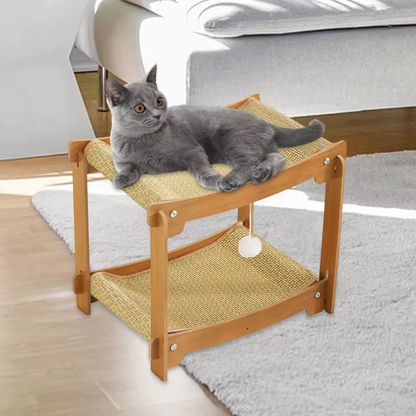 70% RABATT | PawVilla™ | 2-stöckiger Katzenkratzbaum – Luxuriöser Ruheplatz & Kratzmöbel im stilvollen Design