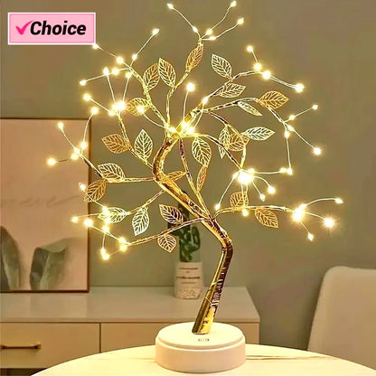 Bonsai-Tischlampe | Verstellbare Äste & Touch-Dimmer | USB-betrieben