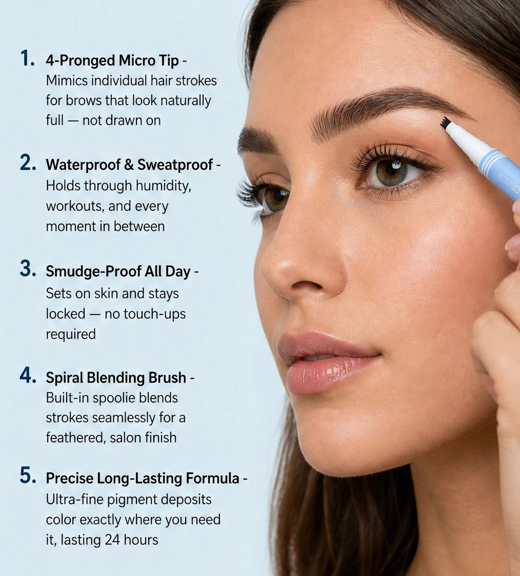 Archelle – 2-in-1 wasserfester Microblading-Augenbrauenstift mit Tönungsbürste + 1 KAUFEN, 1 GRATIS