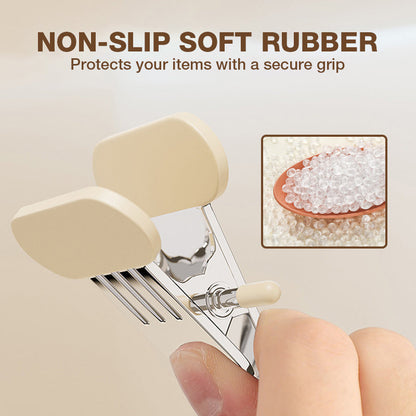 GripLock Pro™ | Multifunktionale Edelstahl-Klemmhaken mit Anti-Rutsch-Griff