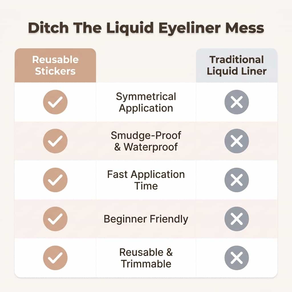 Wiederverwendbare Eyeliner-Aufkleber – Sofortiger Glamour-Look in Sekunden