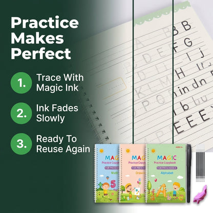 Magic Groove Practice Copybook — Help Kids Learn Writing With Guided Tracing Practice