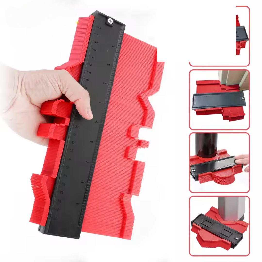 Konturlehre 25 cm für präzise Schnittlinien | Für Sockelleisten, Laminat & Fliesen | Formkopierer aus ABS, kompakt & robust