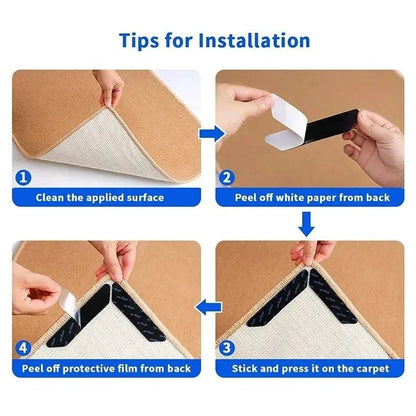 GripLock — Selbstklebende Teppich-Eckenhalter für Teppiche