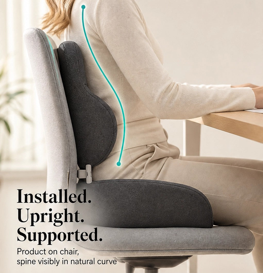 Cradleform – Ergonomic Memory Foam Seat & Lumbar Support Cushion + 50% OFF