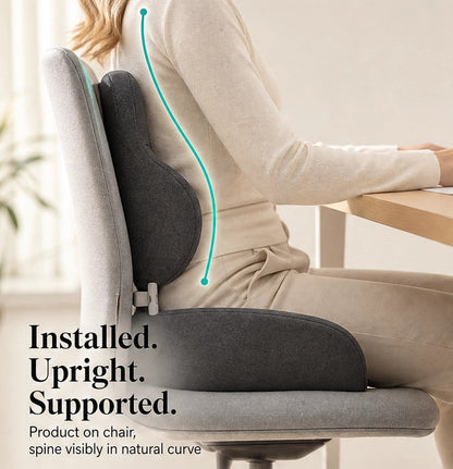 Cradleform – Ergonomic Memory Foam Seat & Lumbar Support Cushion + 50% OFF