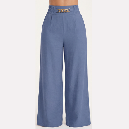 Florenza™ – Wide-Leg-Hose mit goldenen Akzenten [Letzter Tag Rabatt]