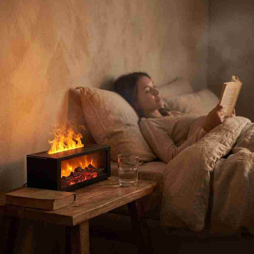 CozyMist™ | Luftbefeuchter mit Kaminlichteffekt & Aromadiffusor