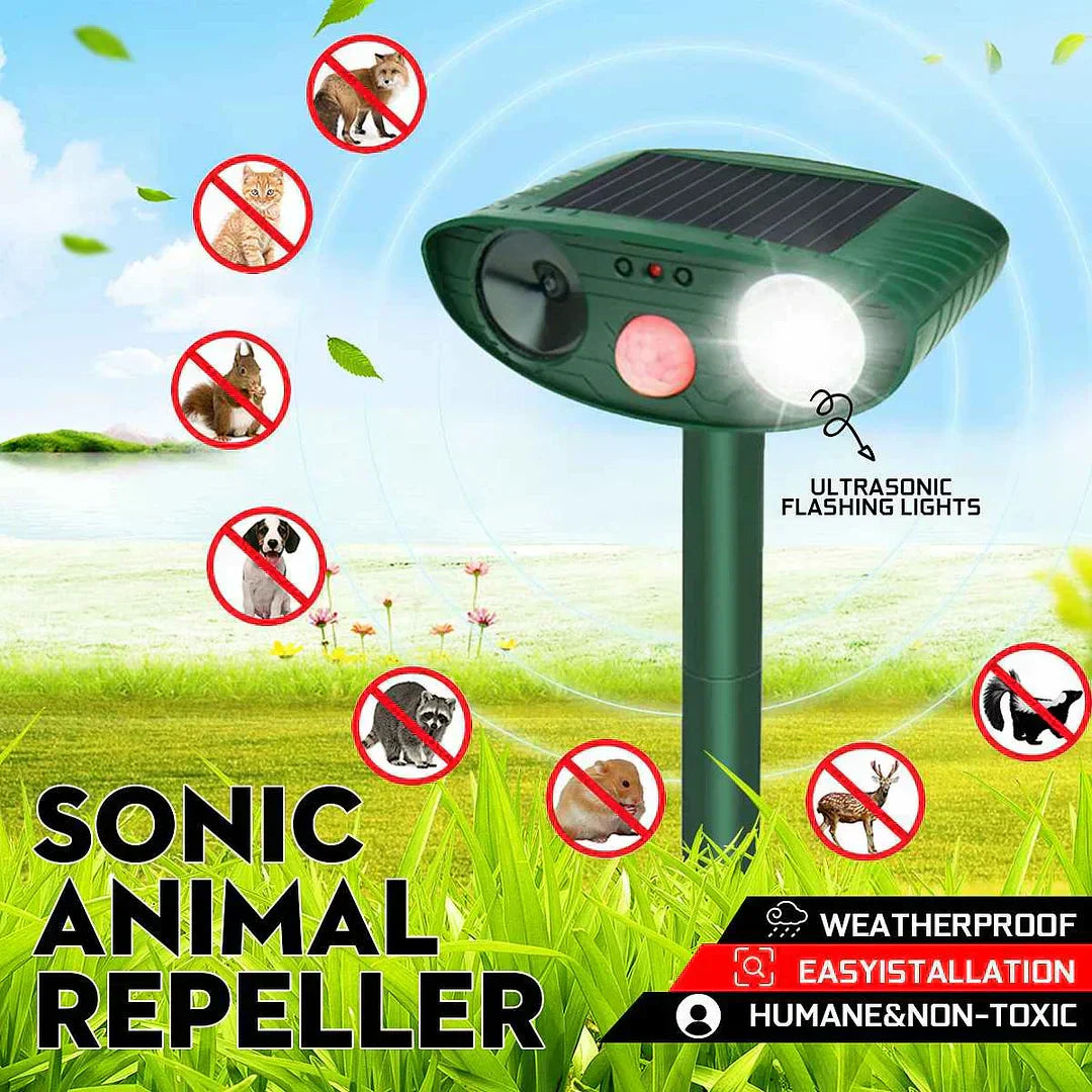 DeerShield™ | Solarbetriebener Ultraschall-Tierabwehrer