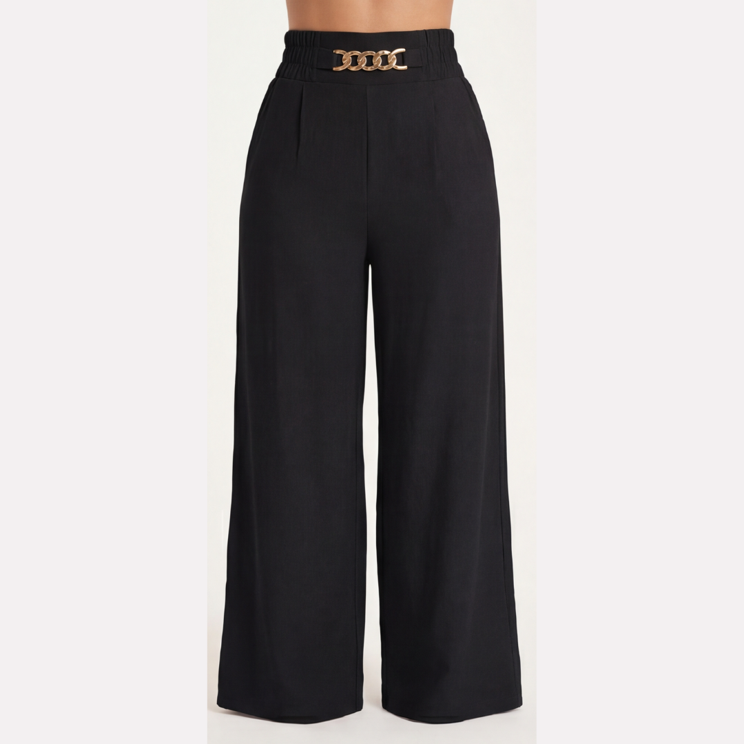 Florenza™ – Wide-Leg-Hose mit goldenen Akzenten [Letzter Tag Rabatt]