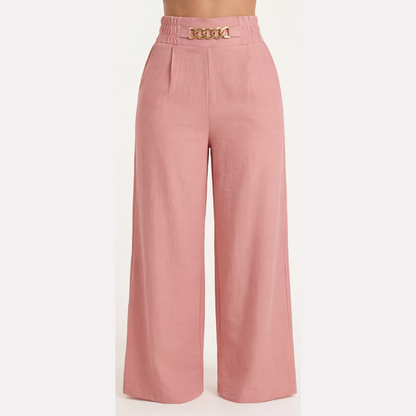 Florenza™ – Wide-Leg-Hose mit goldenen Akzenten [Letzter Tag Rabatt]