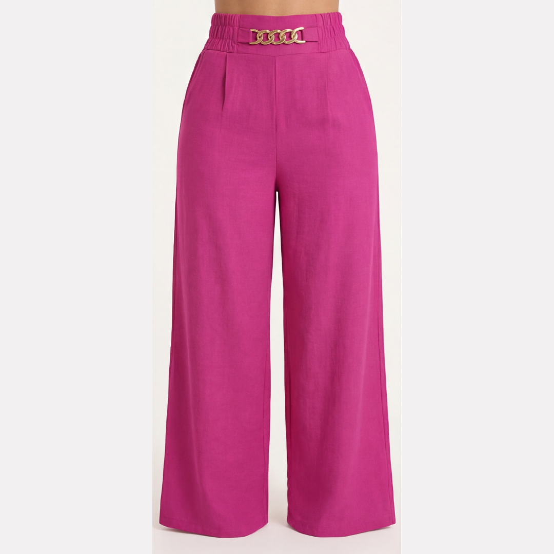 Florenza™ – Wide-Leg-Hose mit goldenen Akzenten [Letzter Tag Rabatt]