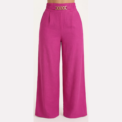 Florenza™ – Wide-Leg-Hose mit goldenen Akzenten [Letzter Tag Rabatt]