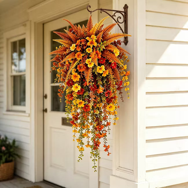 🔥Heißer Sale 50% RABATT🌼🍂 Künstlicher Herbst-Erntekorb zum Aufhängen - Herbstliche Veranda- und Türdekoration