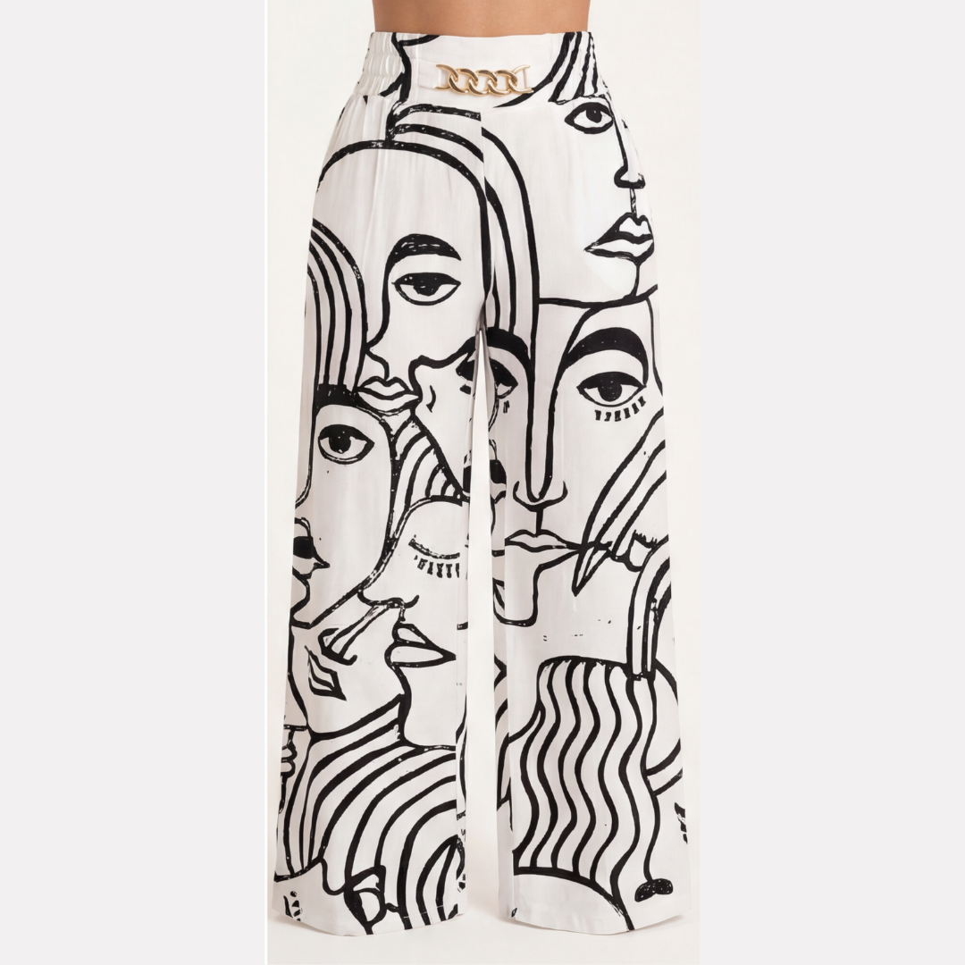 Florenza™ – Wide-Leg-Hose mit goldenen Akzenten [Letzter Tag Rabatt]