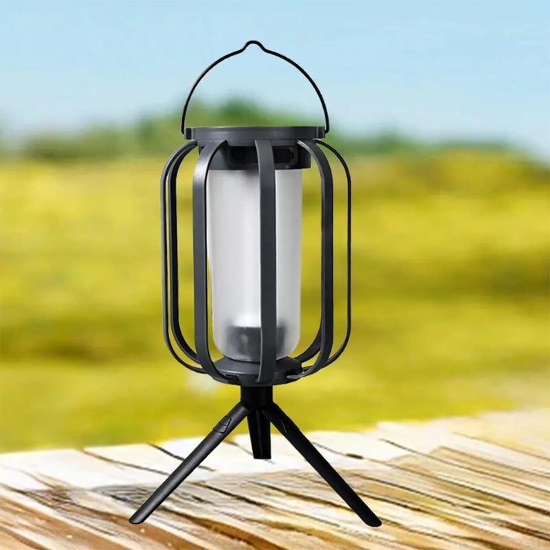 Solar-Laterne mit Dual-Flame – flackerndes Outdoor-Gartenlicht