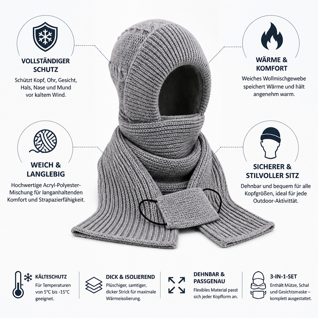 PeakArmor™ | Gefüttertes Winter-Set mit Mütze & Schal