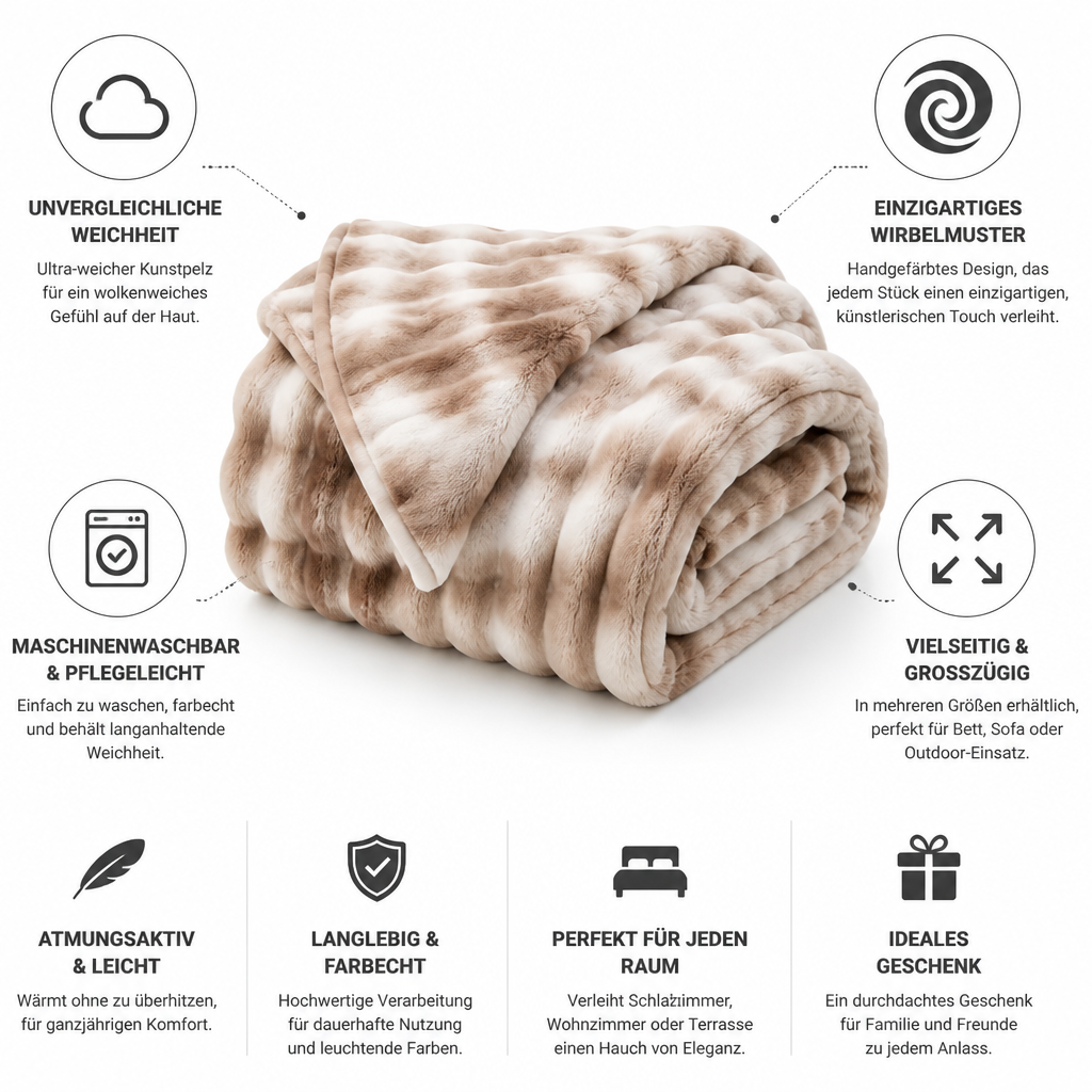 SwirlLuxe™ | Flauschige XXL-Luxus-Kuscheldecke ✨ – Zum Einkuscheln, Wohlfühlen & Verlieben!