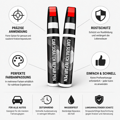 ScratchFix™ | Autolack-Reparaturstift für Kratzer & Lackschäden | 1+1 Gratis
