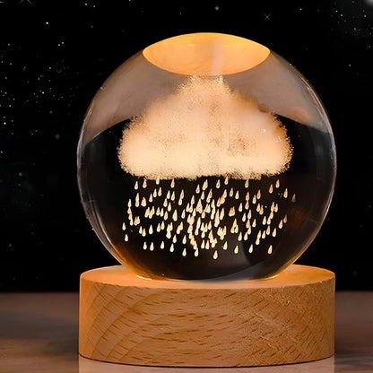 LumiOrbit™ Kristallkugel mit 3D-Licht | Magische Weltraum-Atmosphäre & Stimmungsvolle Beleuchtung