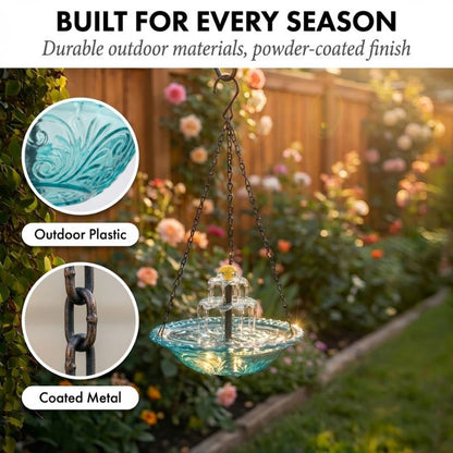 Bower™ – Solar-Kaskaden Vogelbad mit Hängebrunnen – 50% Rabatt